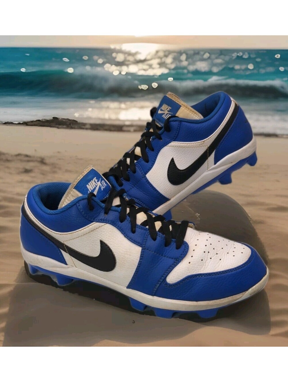 Nike Jordan 1 Retro MCS Low Royal Blue Baseball Cleats CJ8524-411 Mens 10.5 44.5
